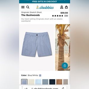 Chubbies Blue Seersucker Short